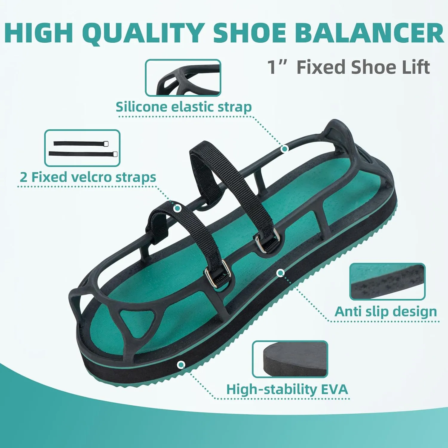 1Fixed Shoe Lift Shoe Balancer for Women Men, Shoe Leveler for Youth Adult, Level Up ShoeBalancer,ShoeLift for Fracture Boot Walking Boot,MediumMen 8.5-10.5,Women 9-11No Adjustable Height ShoeLift