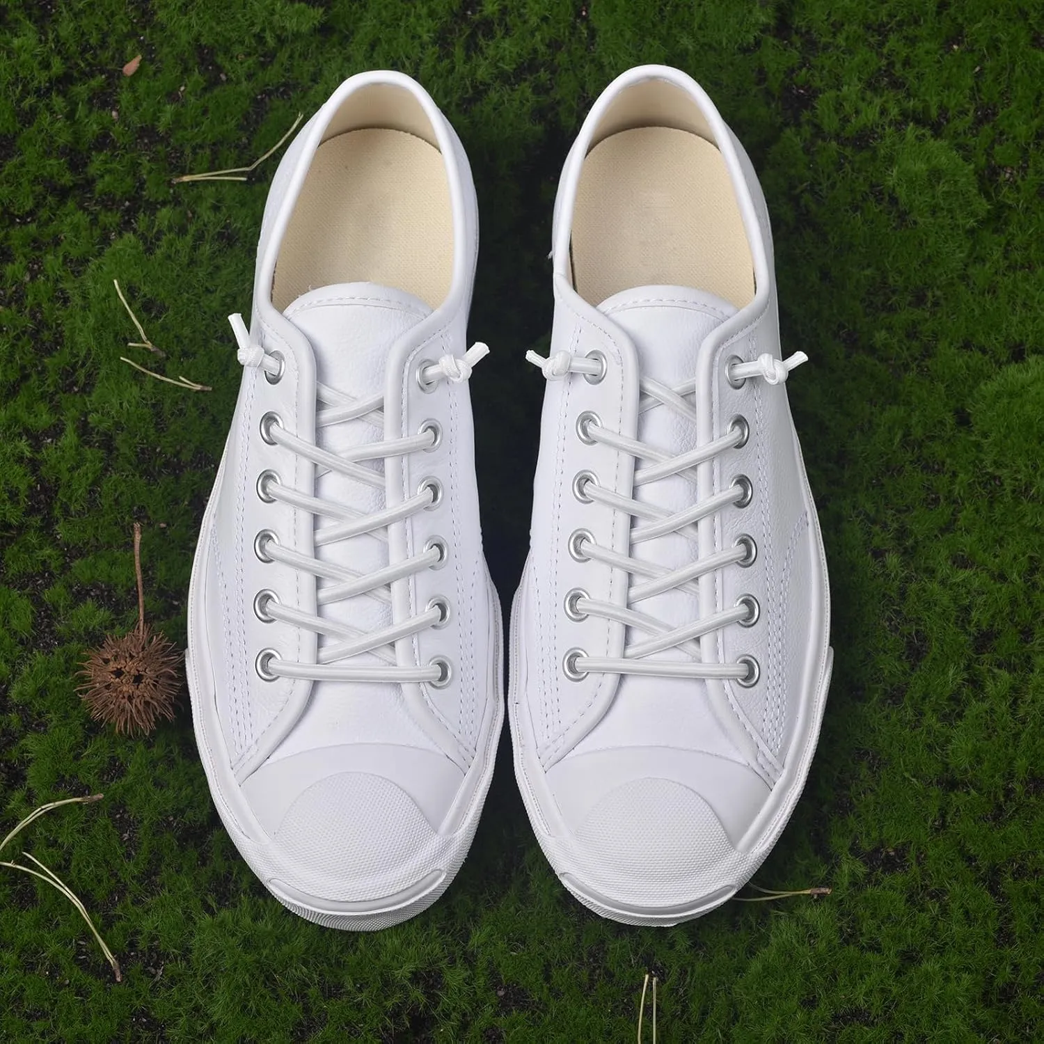 2 Pair Elastic No Tie Shoe Laces Tieless Shoelaces for Sneakers Shoes, One Size Fits All for Kids and Adults
