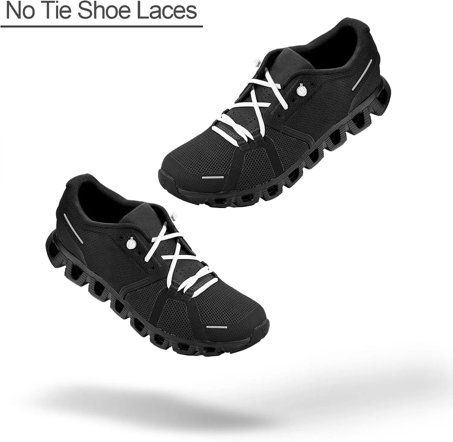 2 Pair Elastic No Tie Shoe Laces Tieless Shoelaces for Sneakers Shoes, One Size Fits All for Kids and Adults