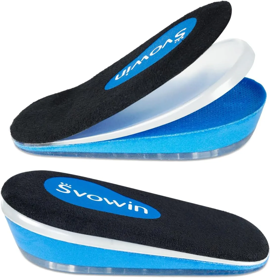3 Layers Adjustable Heel Wedge Lift for Leg Length Discrepancies, Height Increase Insoles for Heel Pain, Achilles Tendonitis, Gel Shoe Heel Cushions Cups for Men and Wowen(Large)