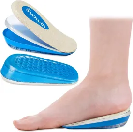 3 Layers Adjustable Orthopedic Heel Wedge Lift for Leg Length Discrepancies, Height Increase Insoles for Achilles Tendonitis, Heel Pain, Heel Cushion Cups for Heel Spur, Men and Women (Small, Beige)