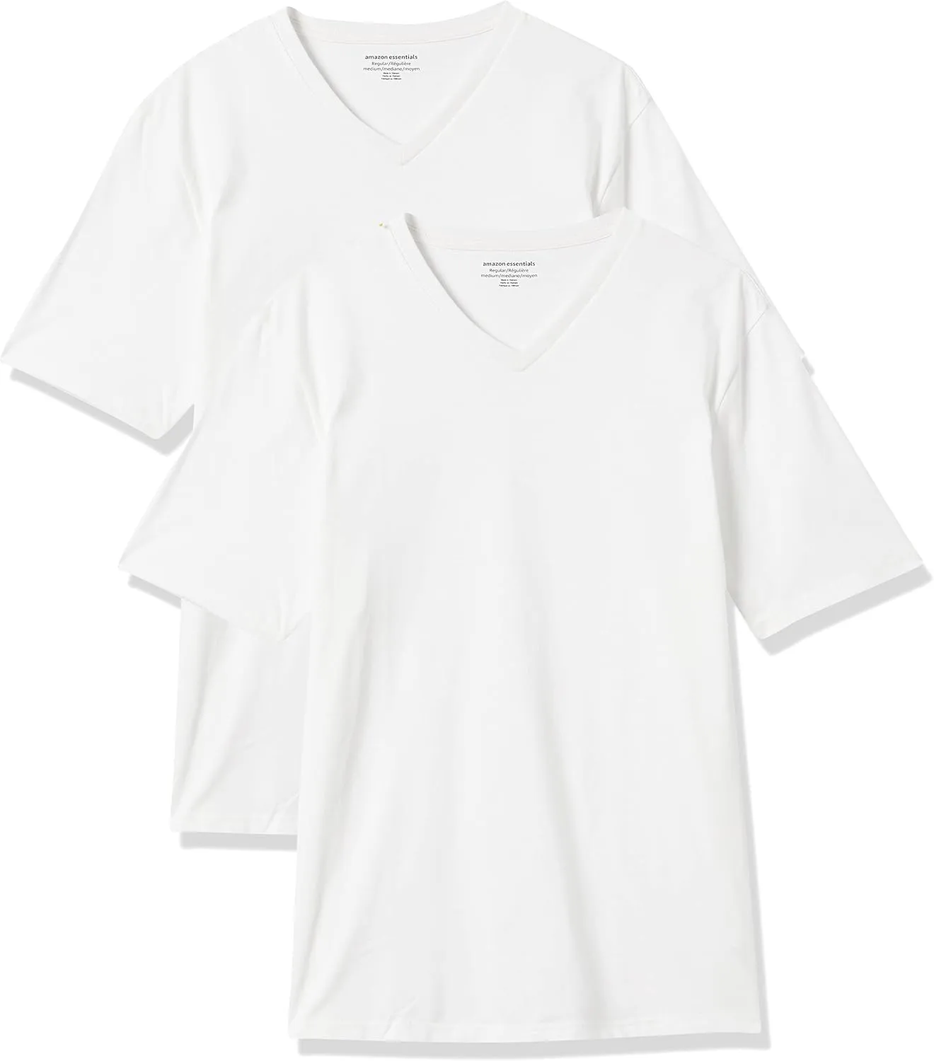 Amazon Essentials Men's Short-Sleeve V-Neck T-Shirts, Pack of 2
