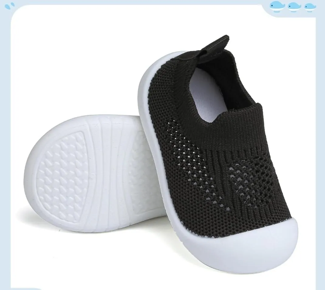 Baby Toddler Walking Shoes Boys Girls Sandal Breathable Sneakers Shoes for Walking Running with 5 Packs Anti Slip Knee Pad Protectors 18-24 months