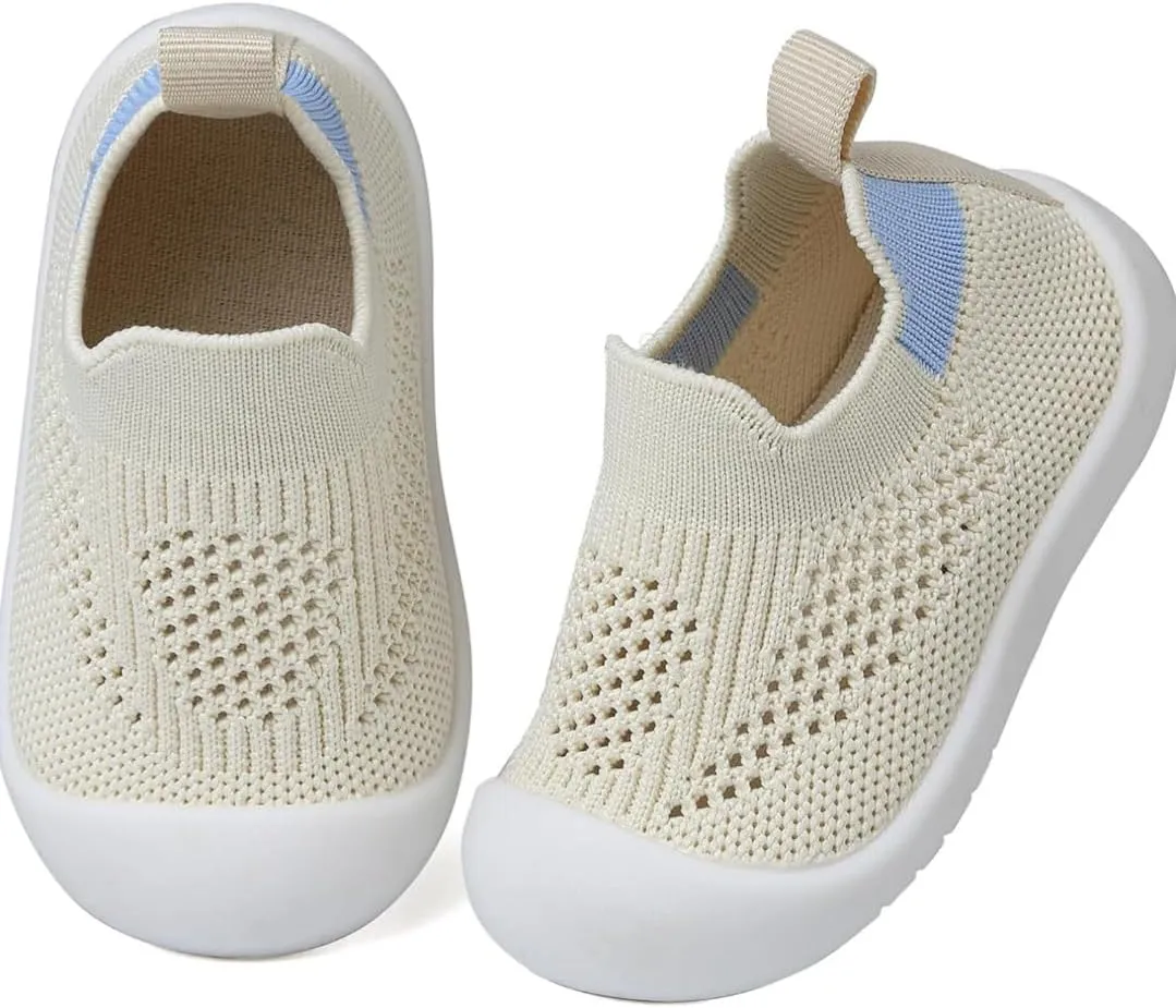 Baby Toddler Walking Shoes Boys Girls Sandal Breathable Sneakers Shoes for Walking Running with 5 Packs Anti Slip Knee Pad Protectors 18-24 months