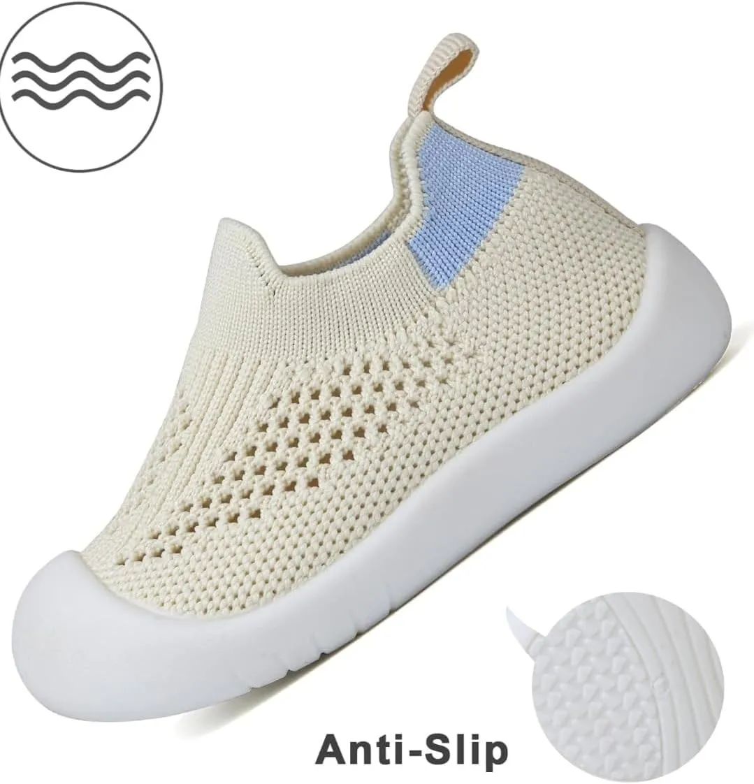 Baby Toddler Walking Shoes Boys Girls Sandal Breathable Sneakers Shoes for Walking Running with 5 Packs Anti Slip Knee Pad Protectors 18-24 months