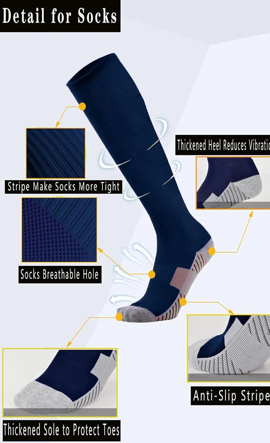 Baseball Socks 3 Pairs for Kid Youth Adult(4-20 Years Old) Team Sport Athletic Soccer Socks Cushion Softball Socks