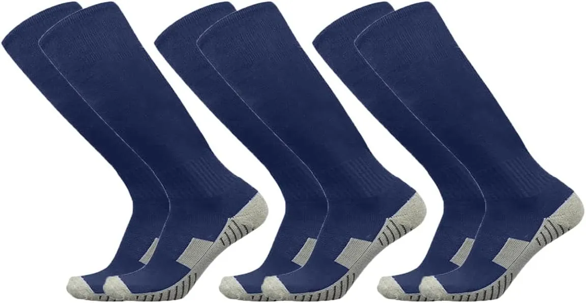 Baseball Socks 3 Pairs for Kid Youth Adult(4-20 Years Old) Team Sport Athletic Soccer Socks Cushion Softball Socks