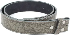 BC Belts Leather Belt Strap with Embossed Western Scrollwork 1.5" Wide with Snaps