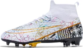 Boys Football Boots High Top Youths Spikes FG Shoes Baseball Ankle-Cuff Athletic Professional Firm Ground Non-Slipping Kids Soccer Cleats