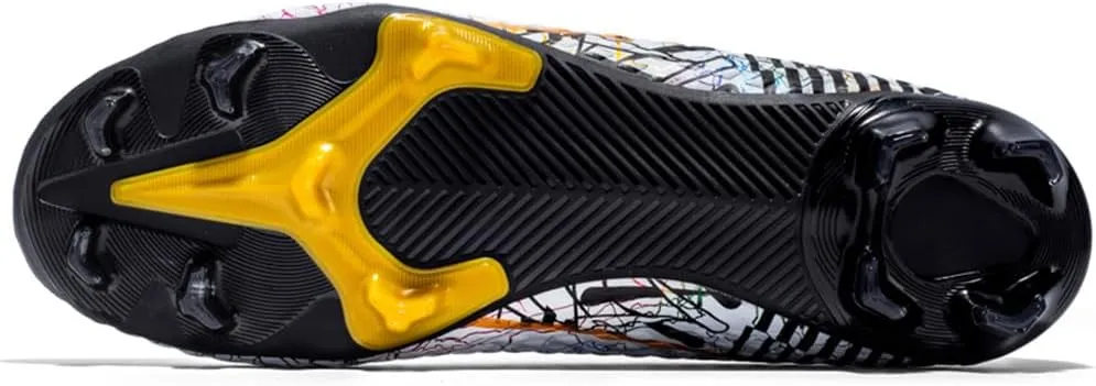 Boys Football Boots High Top Youths Spikes FG Shoes Baseball Ankle-Cuff Athletic Professional Firm Ground Non-Slipping Kids Soccer Cleats