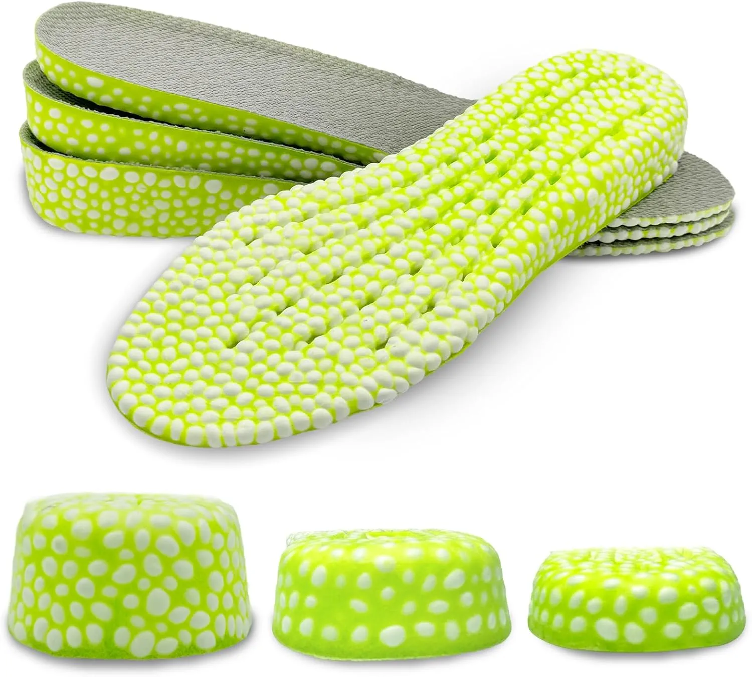 Brandone Height Insoles - Height Increase Insoles - Elastic Shock Absorbing Height Boosters, Breathable Shoe Lifts, Plantar Fasciitis Foot Pain Relief (Heel Height: 0.6Inch, Men: US 8-11)