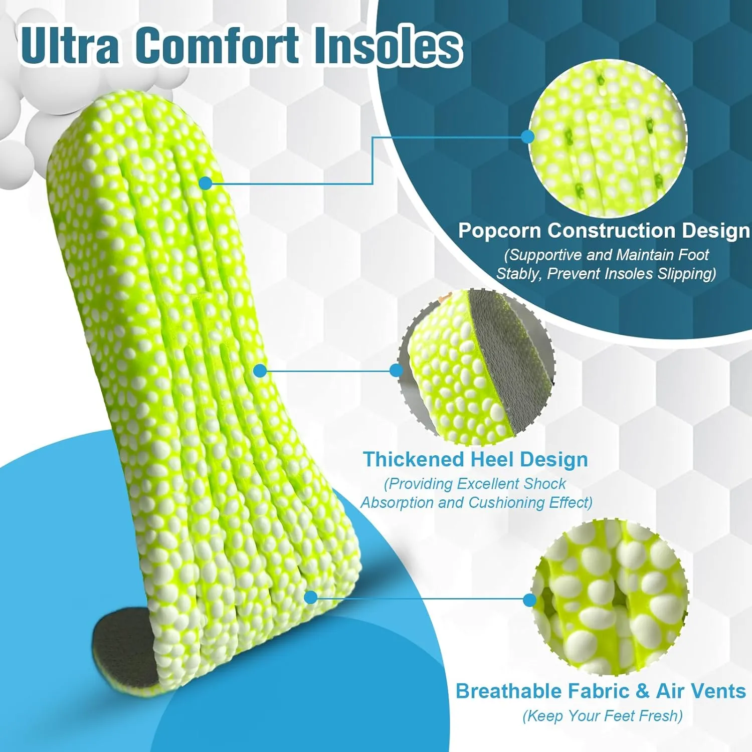 Brandone Height Insoles - Height Increase Insoles - Elastic Shock Absorbing Height Boosters, Breathable Shoe Lifts, Plantar Fasciitis Foot Pain Relief (Heel Height: 0.6Inch, Men: US 8-11)