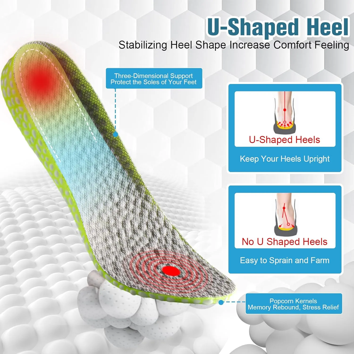 Brandone Height Insoles - Height Increase Insoles - Elastic Shock Absorbing Height Boosters, Breathable Shoe Lifts, Plantar Fasciitis Foot Pain Relief (Heel Height: 0.6Inch, Men: US 8-11)