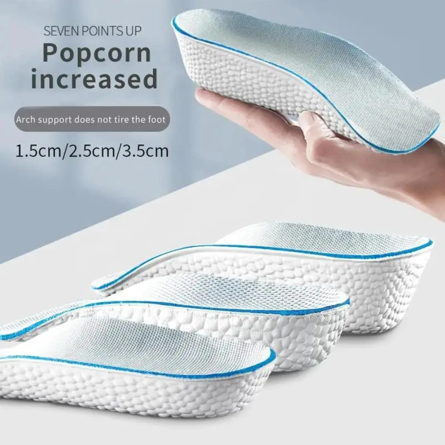 Brandone Insoles Height Increase - Brandone Insoles, Orthopedic High Pads 1.0, Orthopedic Highpads 1.0, Orthopedic Height Insoles, Arch Support Insoles for Fast Arch Pain (Gray, 0.98IN)