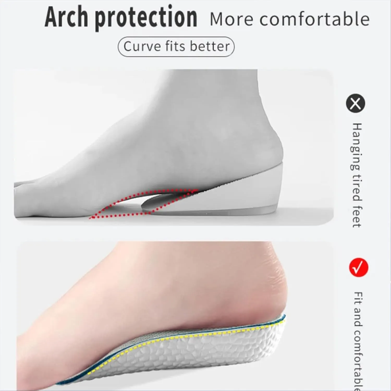 Brandone Insoles Height Increase - Brandone Insoles, Orthopedic High Pads 1.0, Orthopedic Highpads 1.0, Orthopedic Height Insoles, Arch Support Insoles for Fast Arch Pain (Gray, 0.98IN)