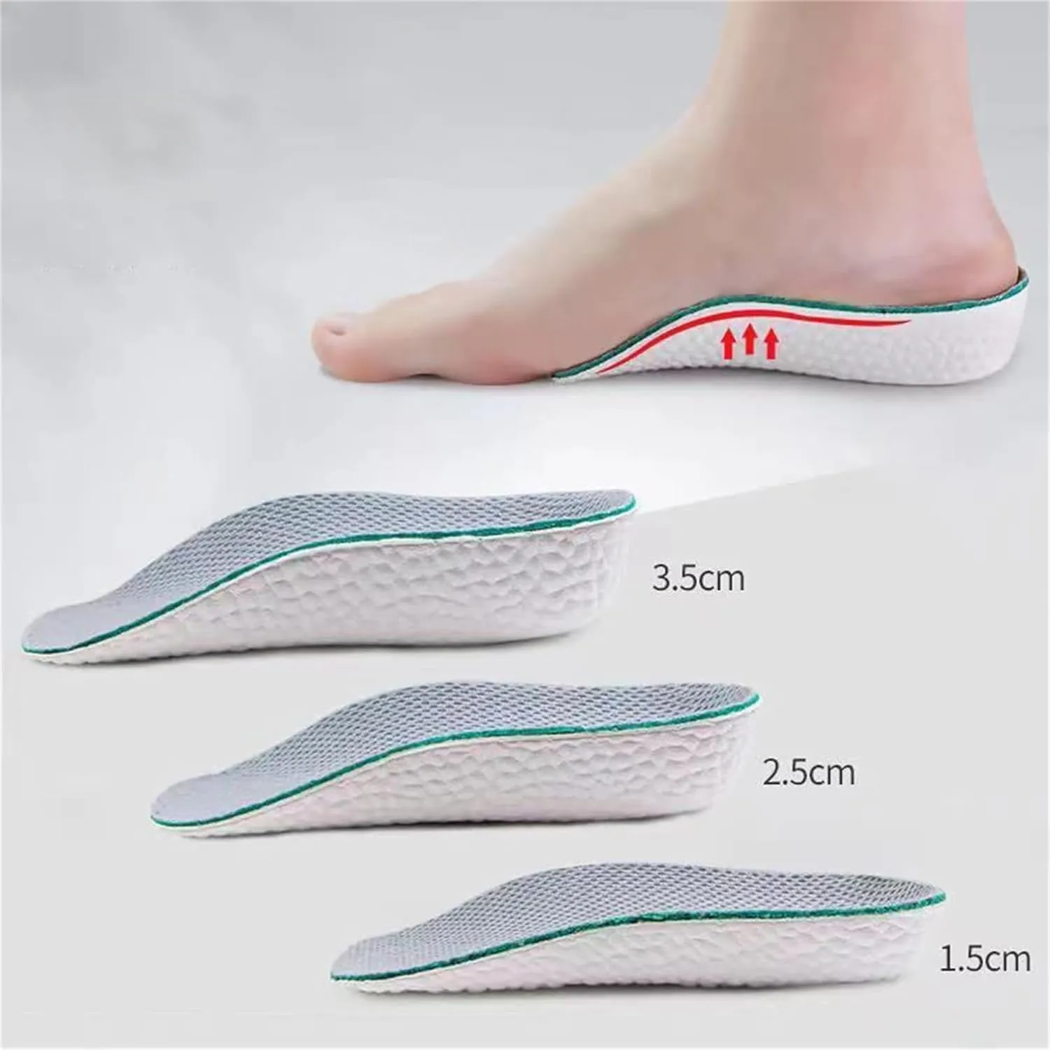 Brandone Insoles Height Increase,Brandone Orthopedic High Pads 1.0,Orthopedic Highpads 1.0,The First Orthopedic Height Insoles, Arch Support Height Increase Insoles for Men Women (Gray, 1.37in)