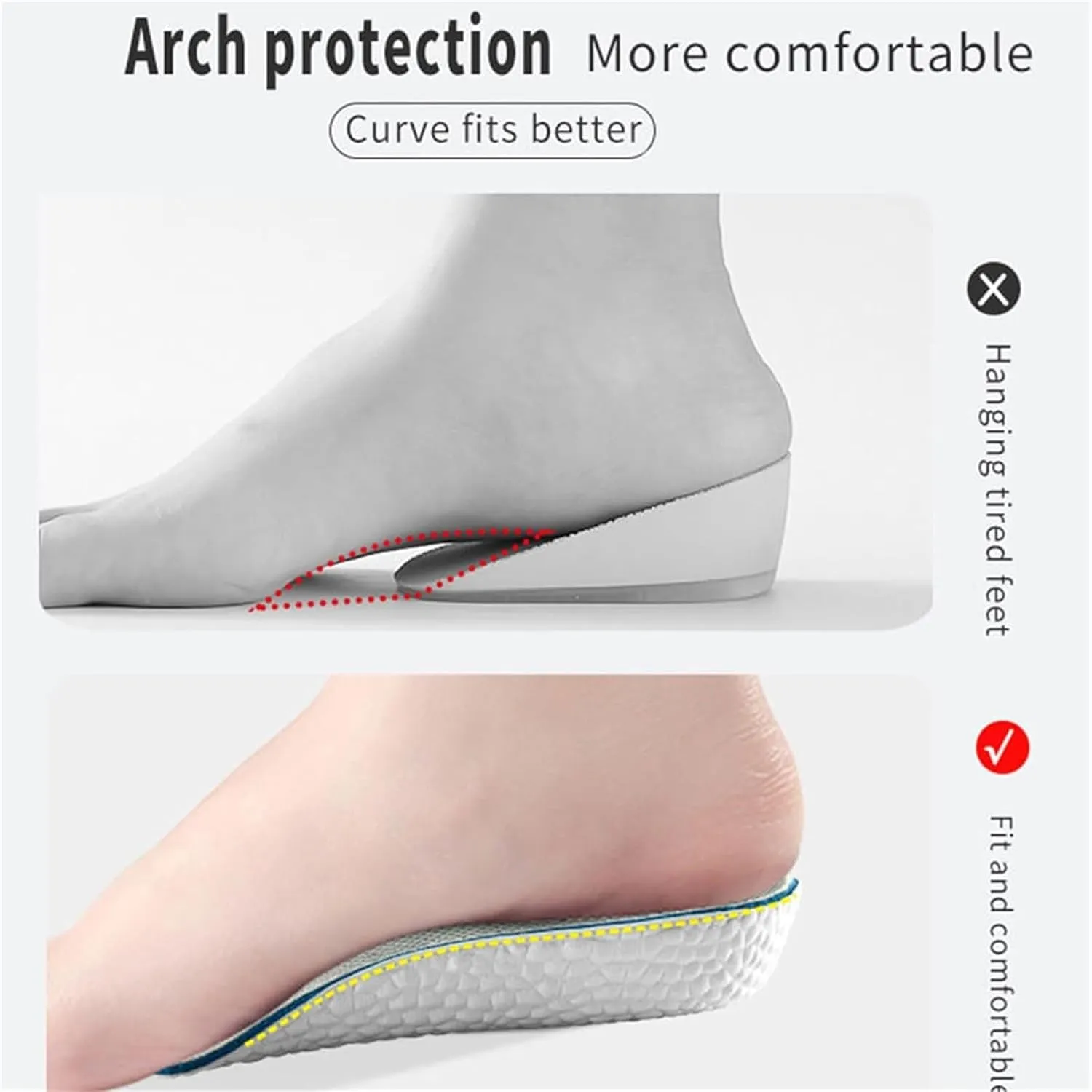 Brandone Insoles Height Increase,Brandone Orthopedic High Pads 1.0,Orthopedic Highpads 1.0,The First Orthopedic Height Insoles, Arch Support Height Increase Insoles for Men Women (Gray, 1.37in)