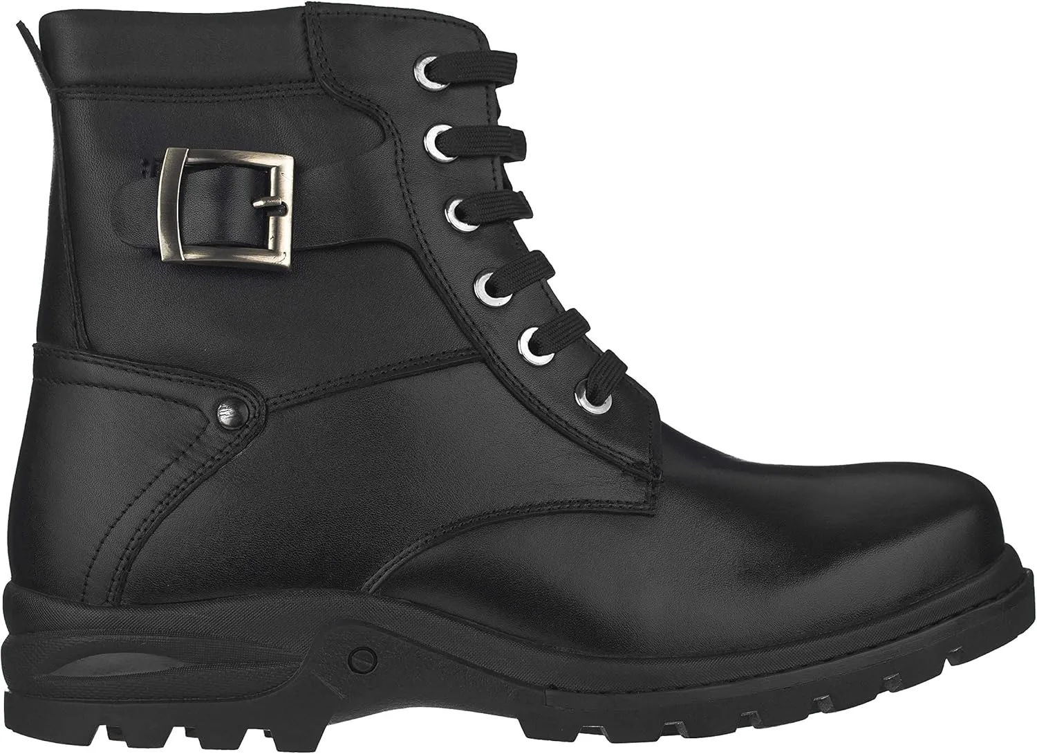 CALTO Men's Invisible Height Increasing Elevator Shoes - Black Premium Leather Lace-up High-top Ankle Boots - 3.2 Inches Taller - T14002 - Size 11 D(M) US