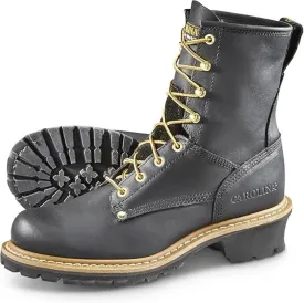 Carolina Elm 8 Unlined Logger Boots for Men - Unlined Leather Upper, Pillow Cushion Footbed, and Welted Oil- and Slip-Resistant Outsole, EH Rated