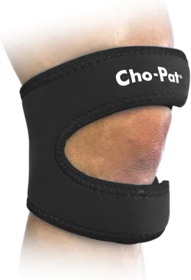 Cho-Pat Dual Action Double-Layer Adjustable Knee Strap, Full Mobility and Knee Pain Relief for Chondromalacia, Osgood Schlatters, Tendonitis, and Meniscus Tears, Medium