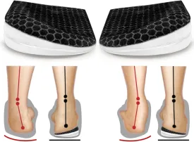 Corrective Insoles for Supination & Over-Pronation, Orthotics Medial & Lateral Heel Wedge Inserts for Foot Alignment, Bow Legs, Knee Pain (Black-3 Layers, S: Women 4-7.5/Men: 6-7)