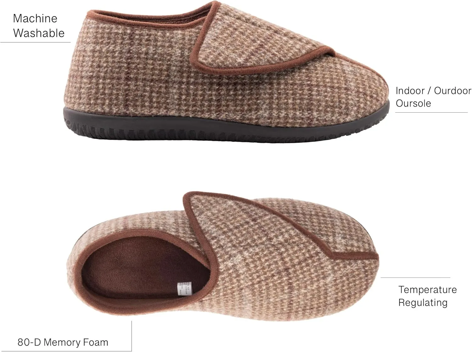 Diabetic Shoes for Men Extra Wide Width Adjustable Men's Diabetic Shoes with Plush Lining Diabetic Slippers for Men Extra Wide Width Foot Pain Relief