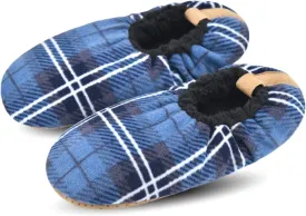 DICUIRD Mens Soft Soles Slipper Socks With Grippers, Cozy&Warm Sherpa Lining Slippers With Non Skid Bottoms, Fuzzy House Slippers