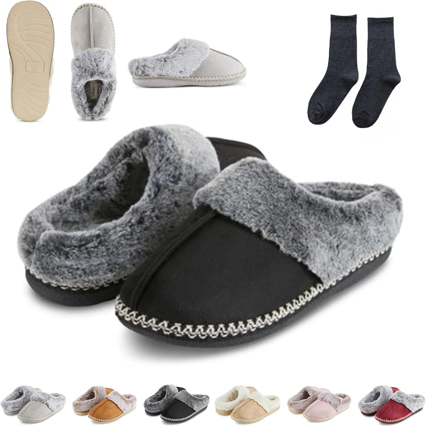 Dreamtoe Slippers, Women's Microsuede Indoor Outdoor Slippers, Winter Slippers for Women
