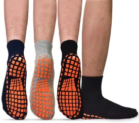 ELUTONG Men Non Slip Sticky Grips Socks 3 Pairs Tile Wood Floors Anti-Skid Workout Yoga Pilates Hospital Slipper Socks