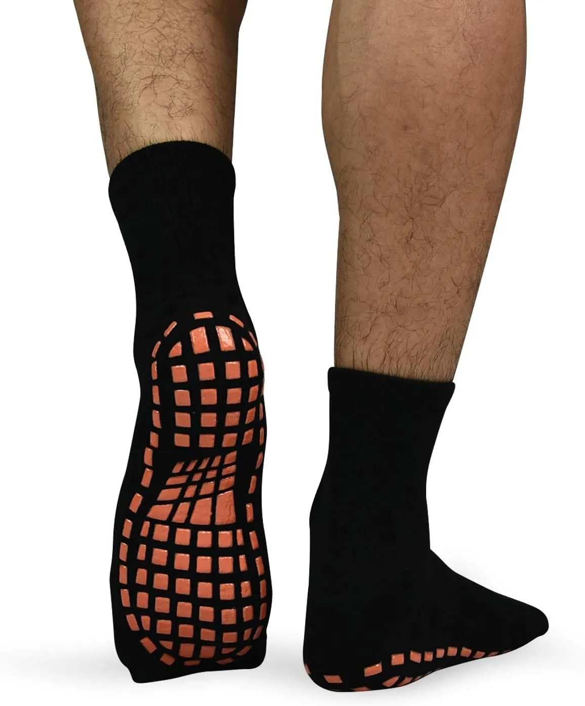 ELUTONG Men Non Slip Sticky Grips Socks 3 Pairs Tile Wood Floors Anti-Skid Workout Yoga Pilates Hospital Slipper Socks