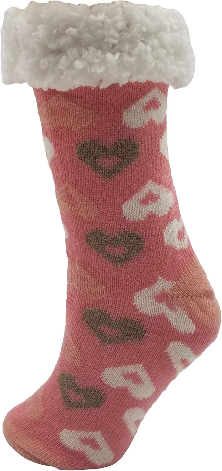 Fluffy Thermal Sherpa Slipper Socks, 3 Pairs for Women, Ultra Soft Christmas Winter Non Skid