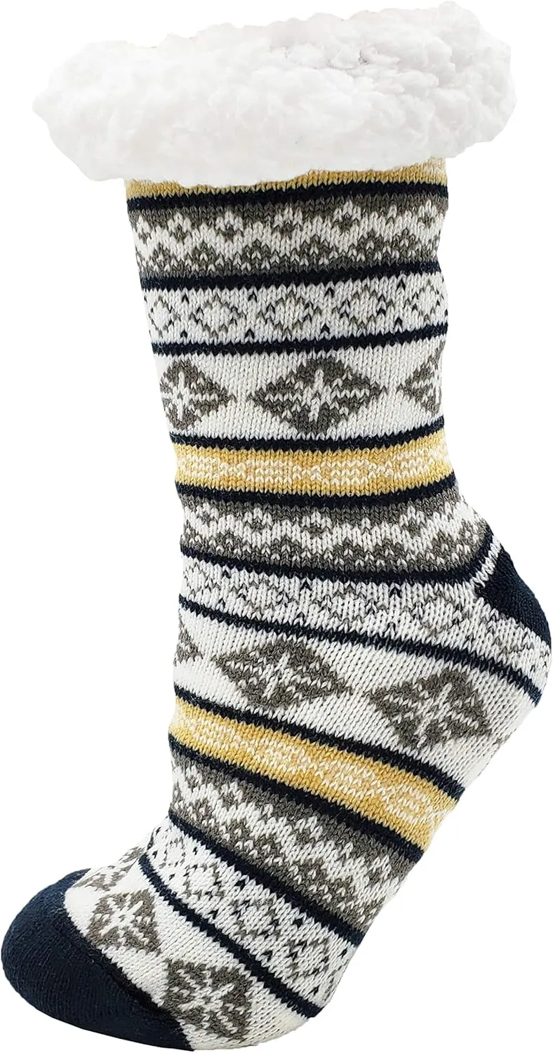 Fluffy Thermal Sherpa Slipper Socks, 3 Pairs for Women, Ultra Soft Christmas Winter Non Skid