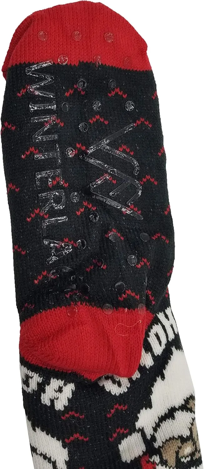 Fluffy Thermal Sherpa Slipper Socks, 3 Pairs for Women, Ultra Soft Christmas Winter Non Skid
