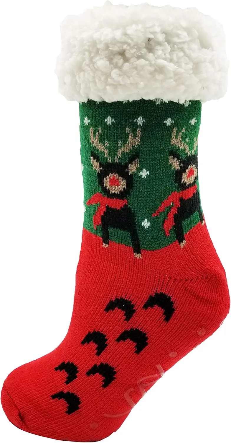 Fluffy Thermal Sherpa Slipper Socks, 3 Pairs for Women, Ultra Soft Christmas Winter Non Skid