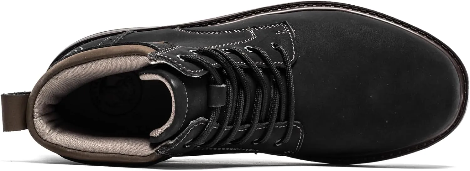 FLYLAND Men's Fashion Sneaker Chukka Boots Lace Up Leather Ankle Dress Boot Lightweight Non-Slip Walking Shoes