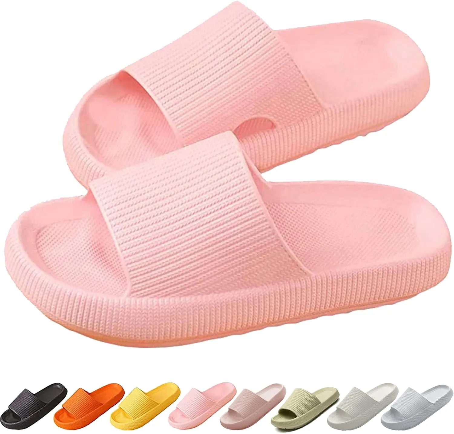 Foggs Japan Cloud Slippers, Unisex Adults, One Size, Black/White, Slip-On, Open Toe, No Heel, All Seasons, All Occasions, Slip Resistance, Fabric Blend, Fuzzy, Silicone Sole & Insole
