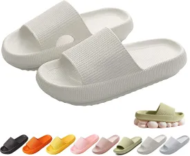 Foggs Japan Cloud Slippers, Unisex Adults, One Size, Black/White, Slip-On, Open Toe, No Heel, All Seasons, All Occasions, Slip Resistance, Fabric Blend, Fuzzy, Silicone Sole & Insole