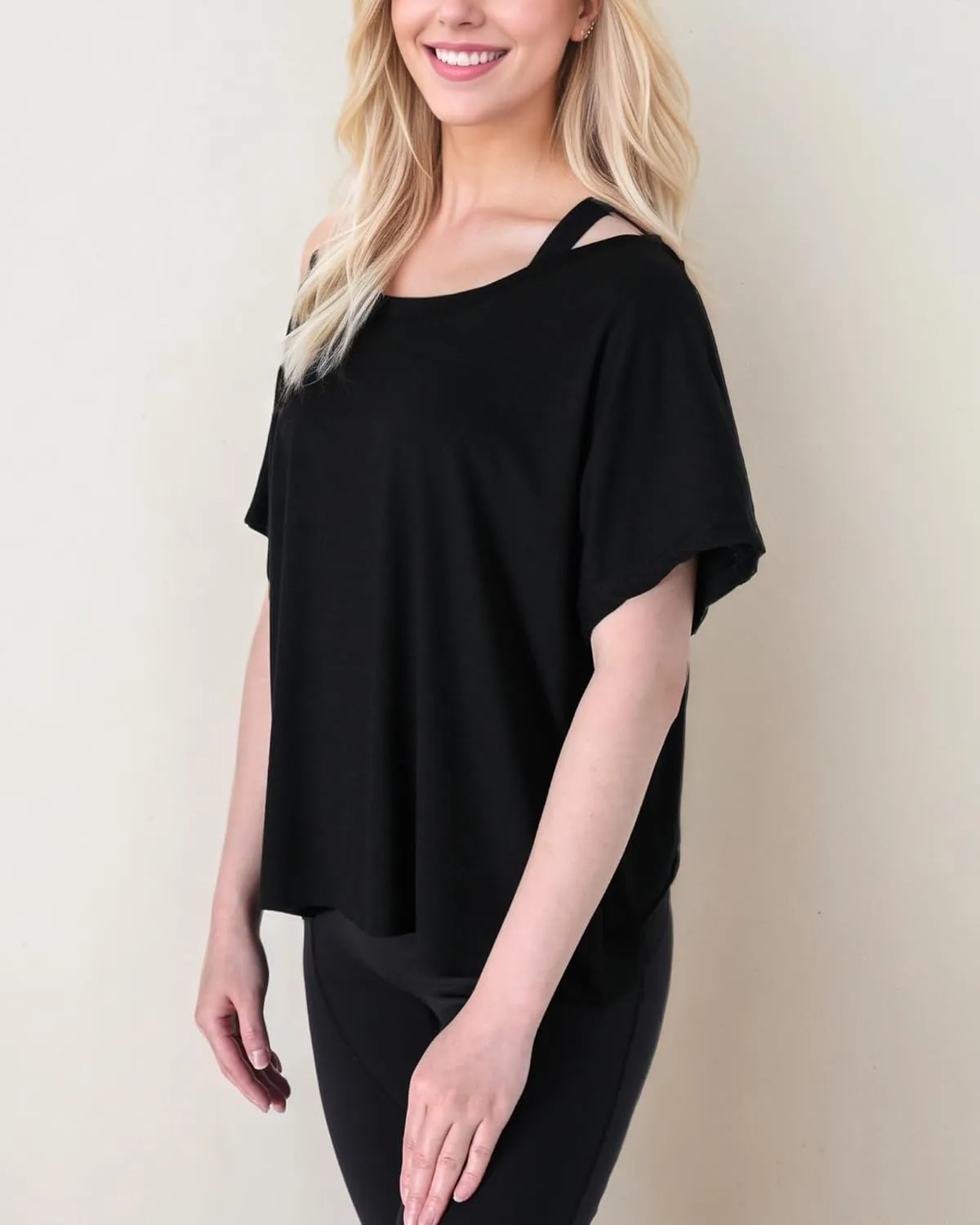 FOTN Open Back Workout Tops for Women 2025 Backless Short Sleeve Athletic Shirt Loose Fit for Running Yoga Gym Slouchy Tennis