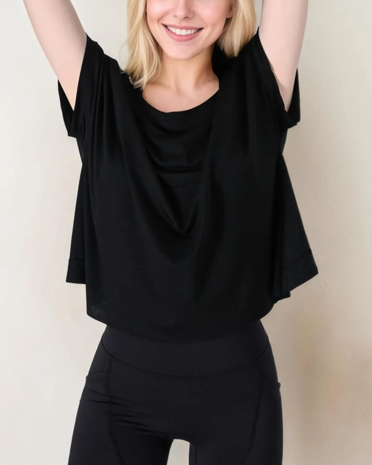 FOTN Open Back Workout Tops for Women 2025 Backless Short Sleeve Athletic Shirt Loose Fit for Running Yoga Gym Slouchy Tennis