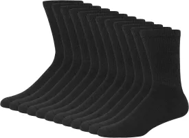 Hanes Men's Double Tough Crew Socks, 12-Pair Pack