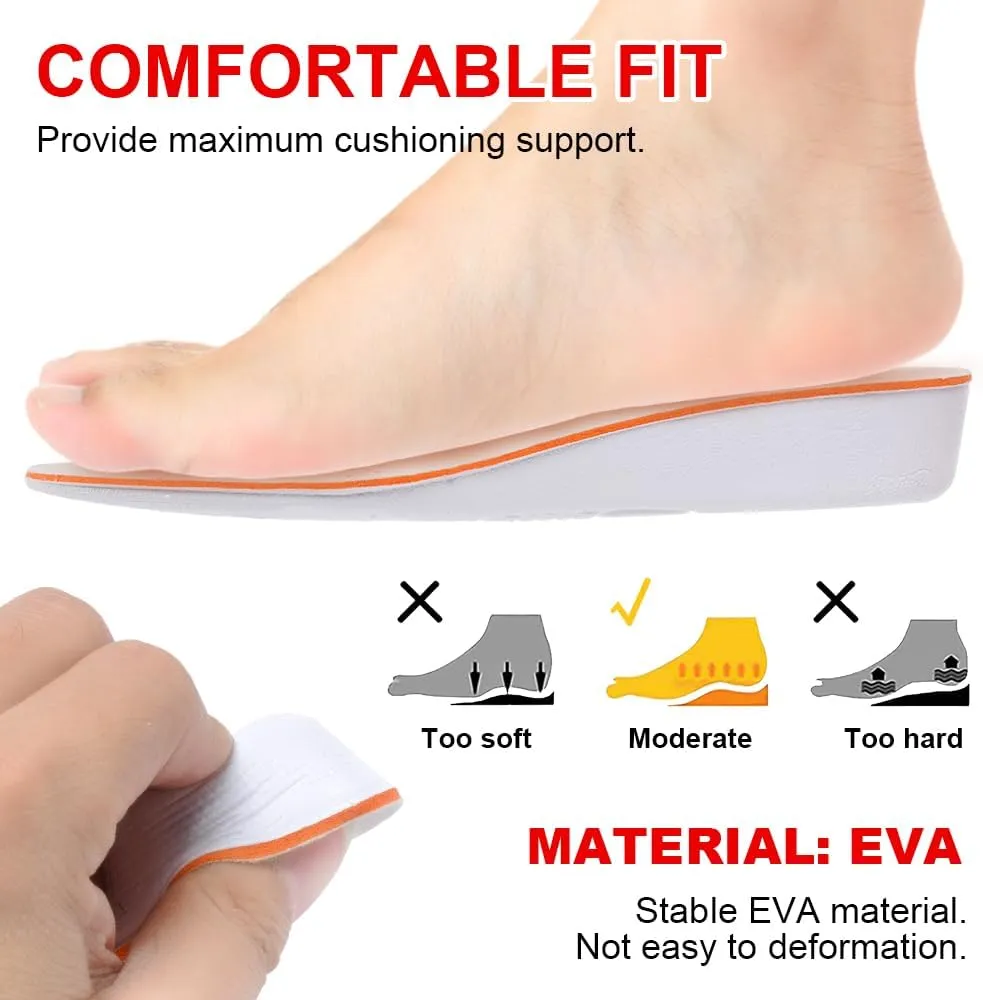 Height Increase Insole 1.5cm/2.5cm/3.5cm Breathable High Full Shoe Insoles Shoe Inserts Cushion Pads Lift Kits Elevator Insoles for Men Women White