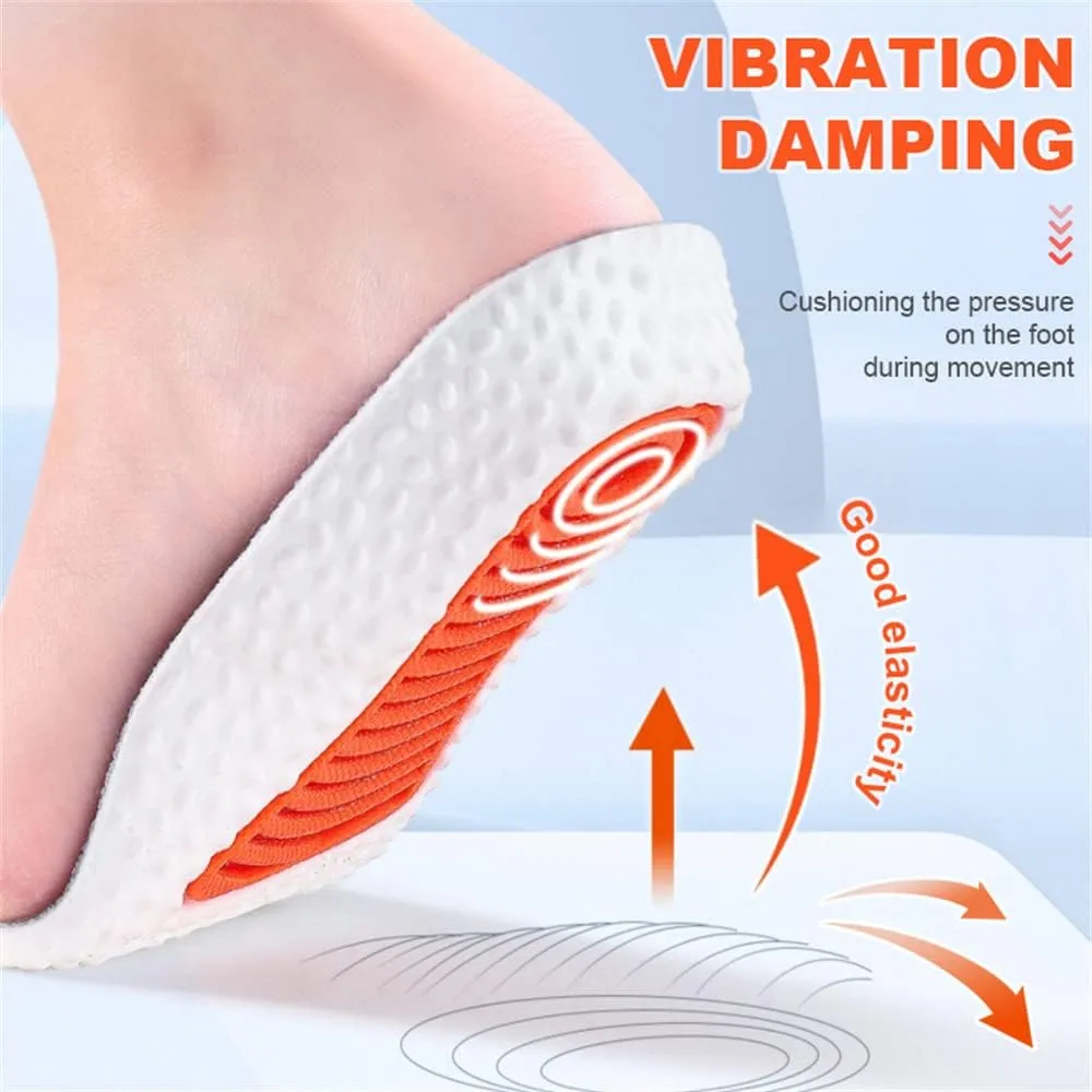 Height Increase Insole Elastic Shock Absorbing Sports Shoe Insoles, Heel Lift Inserts Elevator Insoles for Men & Women (3.5cm-White, Women US 7-8.5)