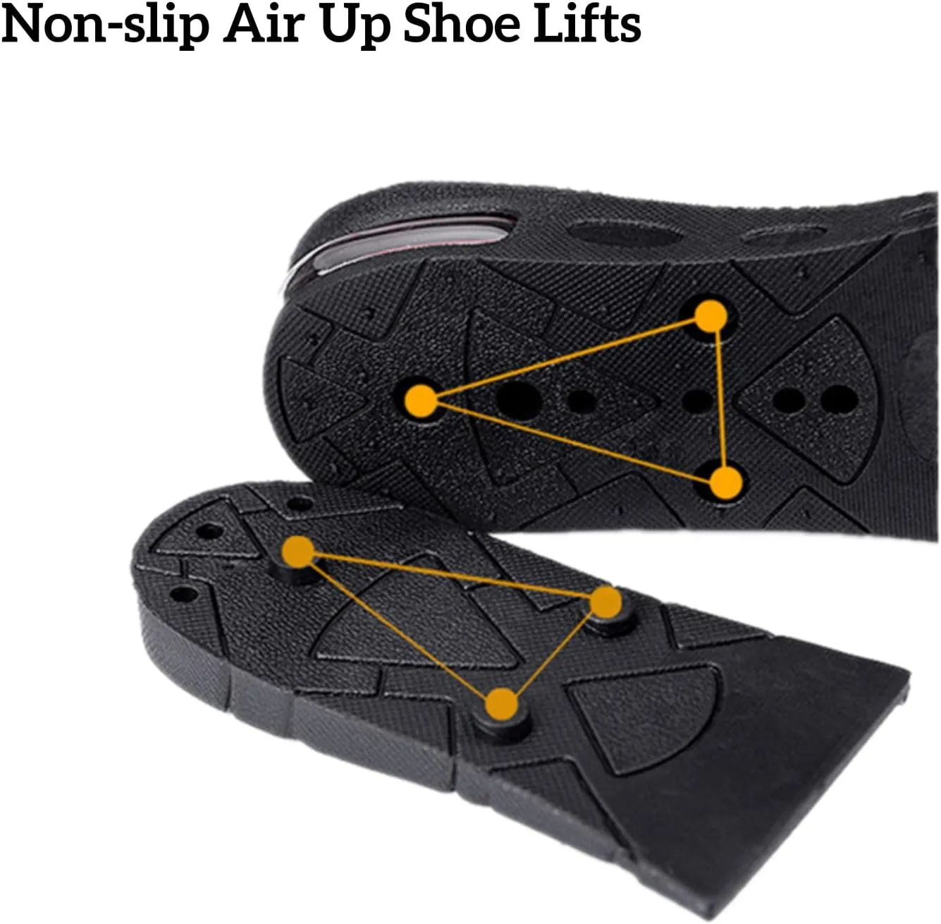 Height Increase Insoles 2 Layers, 1.2 to 1.8 Inches, Universal Non-Slip Air Up Shoe Lifts Half Shoe Inserts, Variable Height Increasing Taller Shoes with Air Cushion for Women and Men, 1 Pair