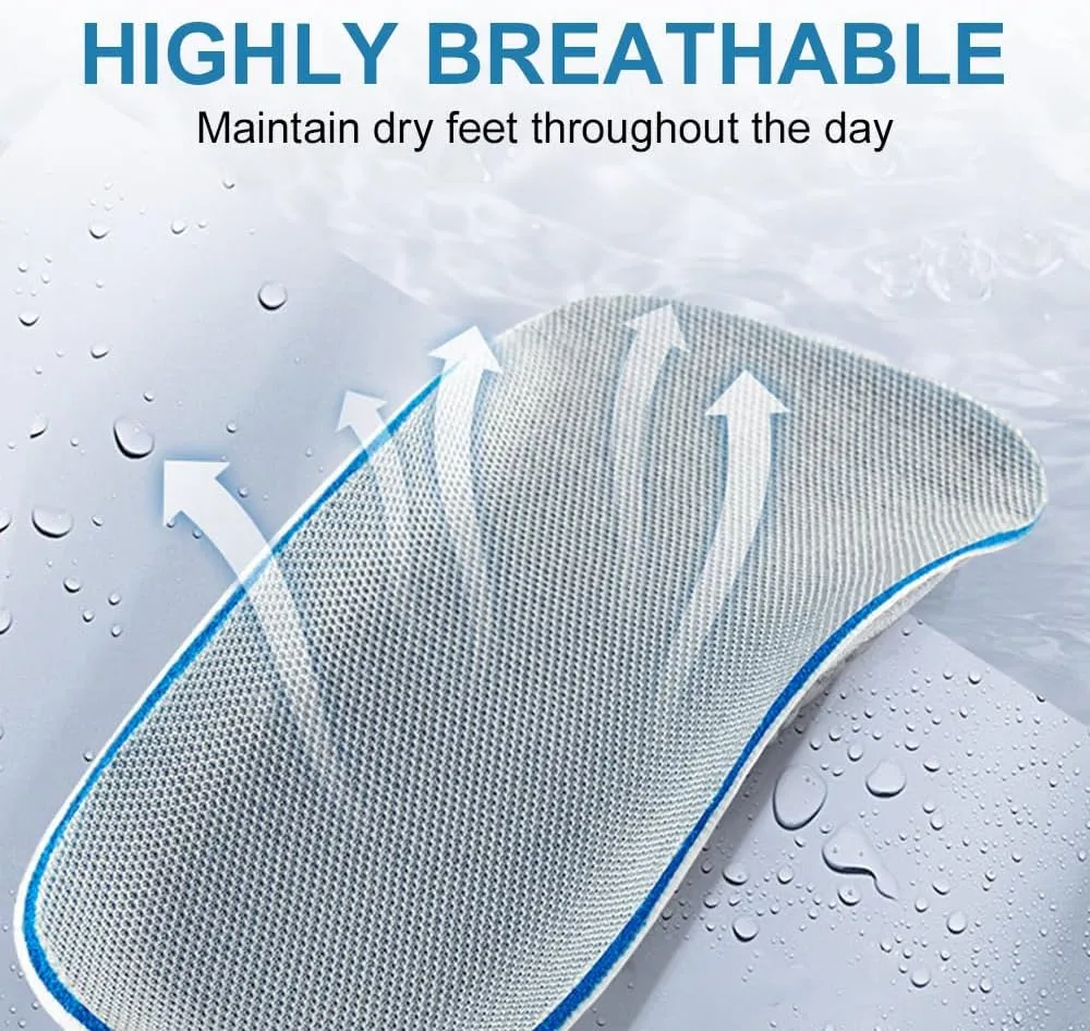 Height Increase Insoles, 2025 New Steppers Insoles for Men Women, Breathable Orthopedic Insoles with Arch Support, Height Increasing Shoes Pads (Gray, Increase 3.5 CM)