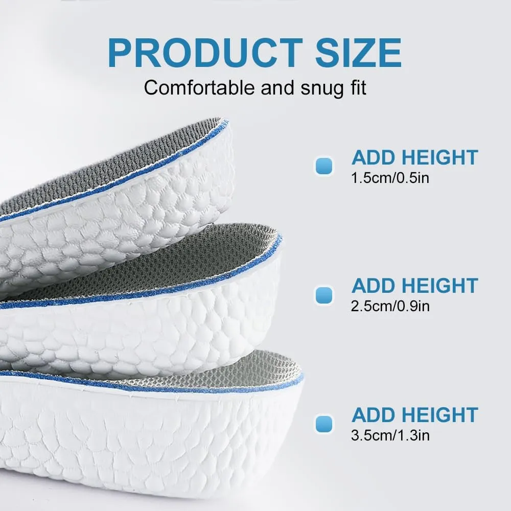 Height Increase Insoles, 2025 New Steppers Insoles for Men Women, Breathable Orthopedic Insoles with Arch Support, Height Increasing Shoes Pads (Gray, Increase 3.5 CM)