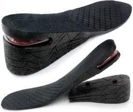 Height Increase Insoles, 4-Layer 1.2" to 2.95 Variable Height Increase Shoe Lifts, Air Cushion Taller Sole Lift, Heel Lift Shoe Height Inserts for Men and Women