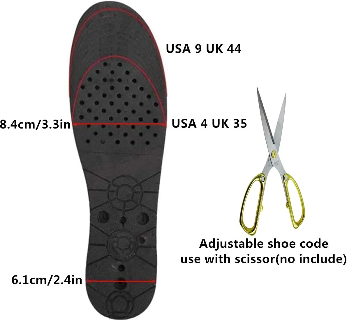 Height Increase Insoles Air Taller Cushion Shoes Insoles Heel Insert for Men and Women 2-Layer 5 cm