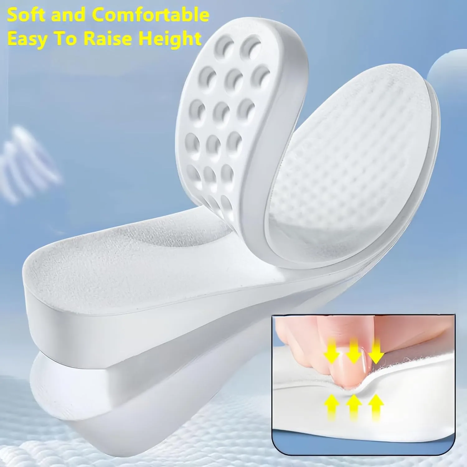 Height Increase Insoles for Women Man,Foot Lifts for Shoes,Insoles That Make You Taller,Height Boosting Insoles for Men,Brandone Height Insoles 3 Inch,Shoe Height Booster (10.47''Lx2.4''UP) (1PAIR)