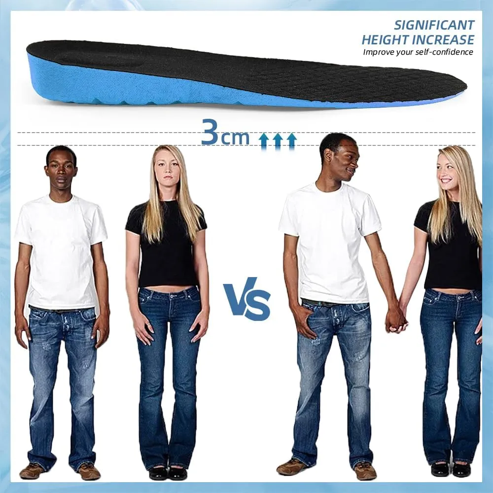 Height Increasing Insoles for Men & WomenShock Absorbing, Breathable, Replacement Sports Shoe Inserts for All-Day Comfort