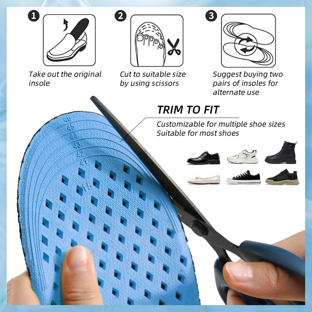 Height Increasing Insoles for Men & WomenShock Absorbing, Breathable, Replacement Sports Shoe Inserts for All-Day Comfort
